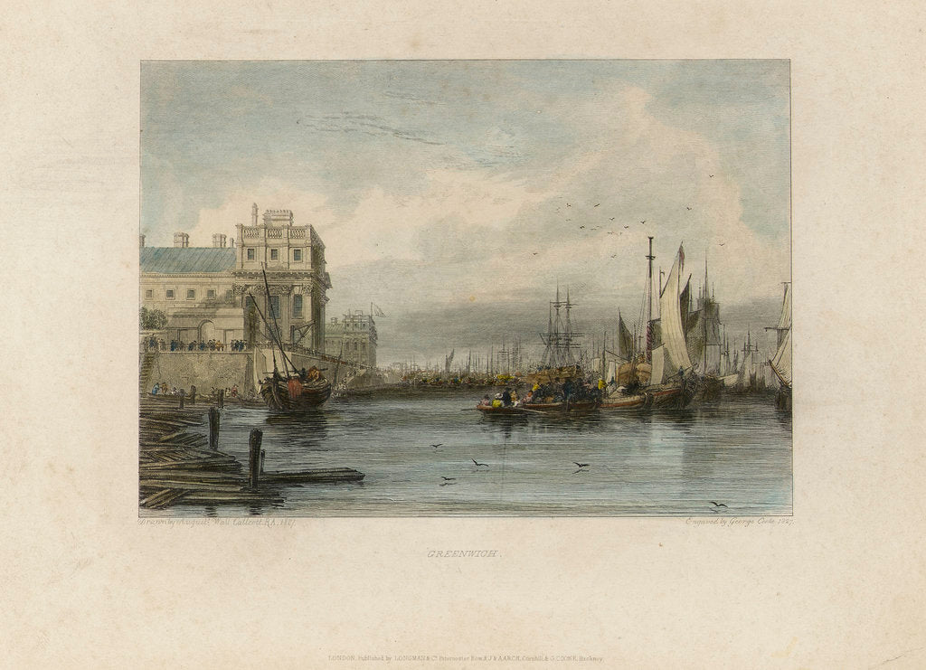 Detail of Greenwich (Greenwich Hospital and River Thames) by Augustus Wall Callcott