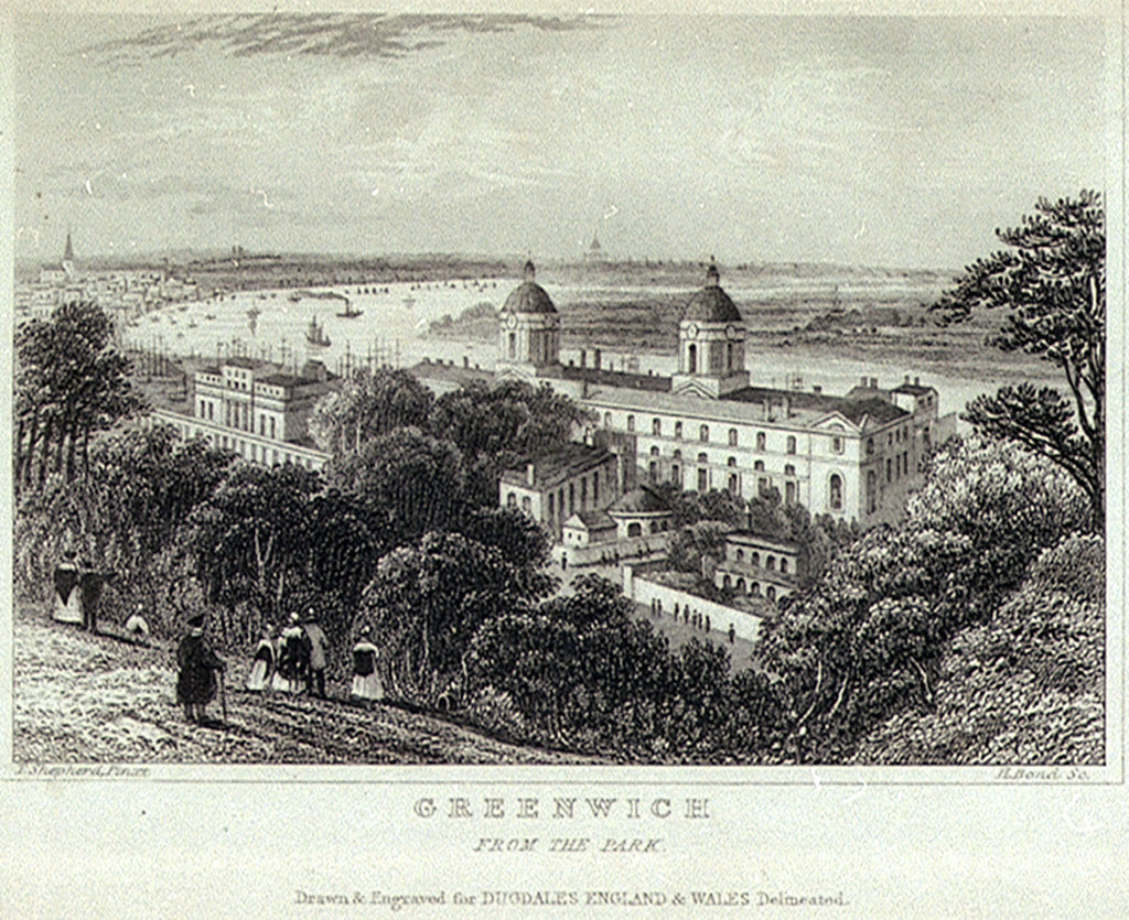 Detail of Greenwich, From the Park by Thomas Hosmer Shepherd