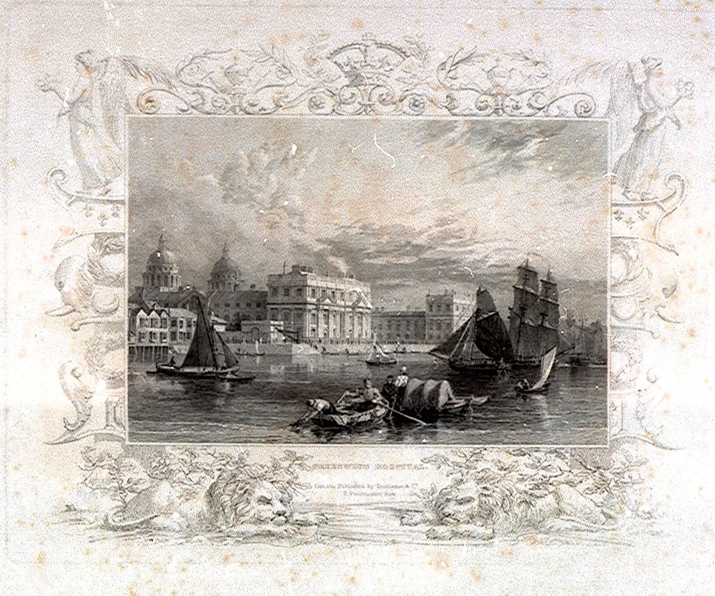 Detail of Greenwich Hospital by Henry Tombleson