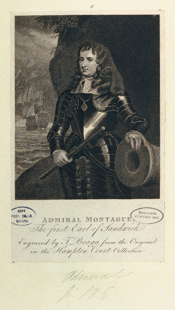 Detail of Admiral Montague by Peter Lely
