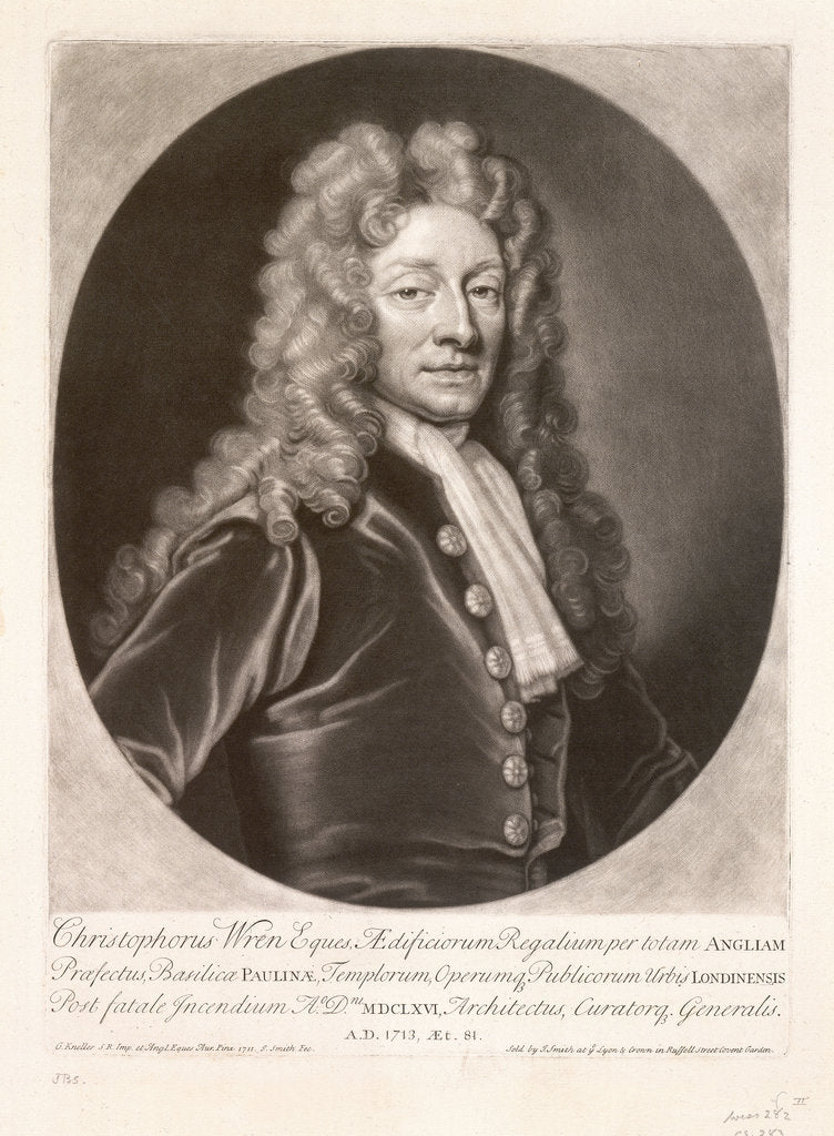 Detail of Christopher Wren by Godfrey Kneller