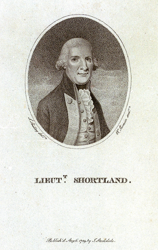 Detail of Lieutenand Shortland by Samuel Shelley