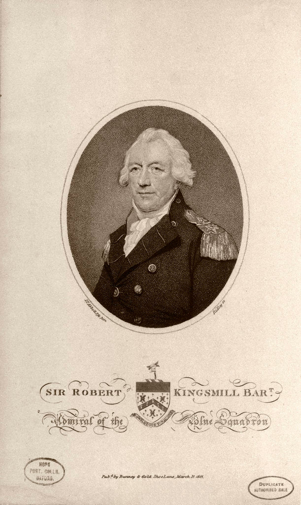 Detail of Sir Robert Kingsmill Bart Admiral of the Blue Squadron by Lemuel Francis Abbott