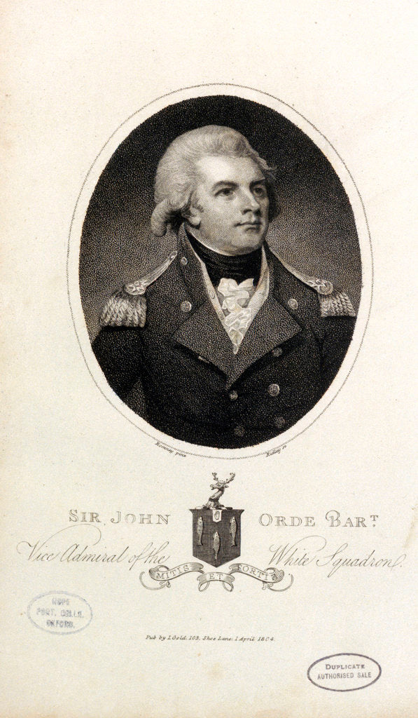 Detail of Sir John Orde Bart, Vice Admiral of the White Squadron by George Romney