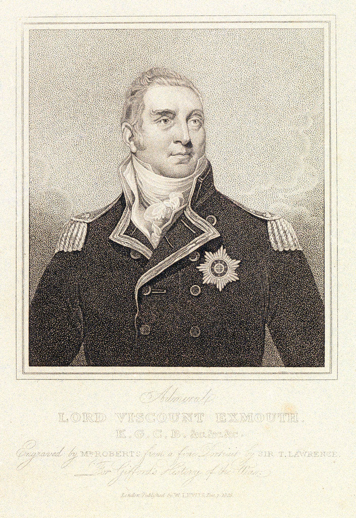 Detail of Admiral Lord Viscount Exmouth by Thomas Lawrence