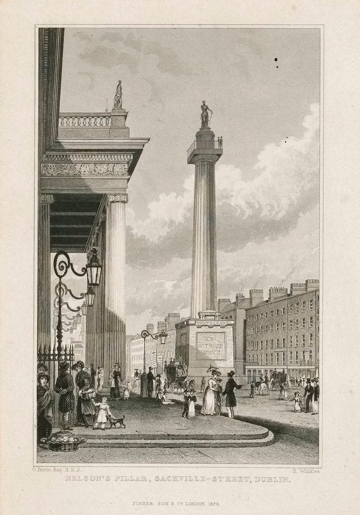 Detail of Nelson's pillar, Sackville Street, Dublin by George Petrie