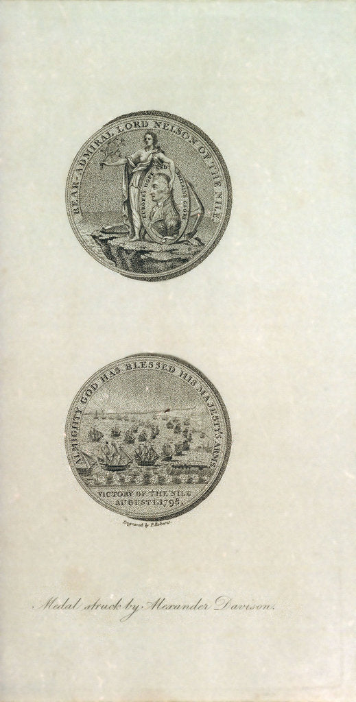 Detail of Medal to the memory of Horatio Nelson and the Battle of the Nile by P. Roberts