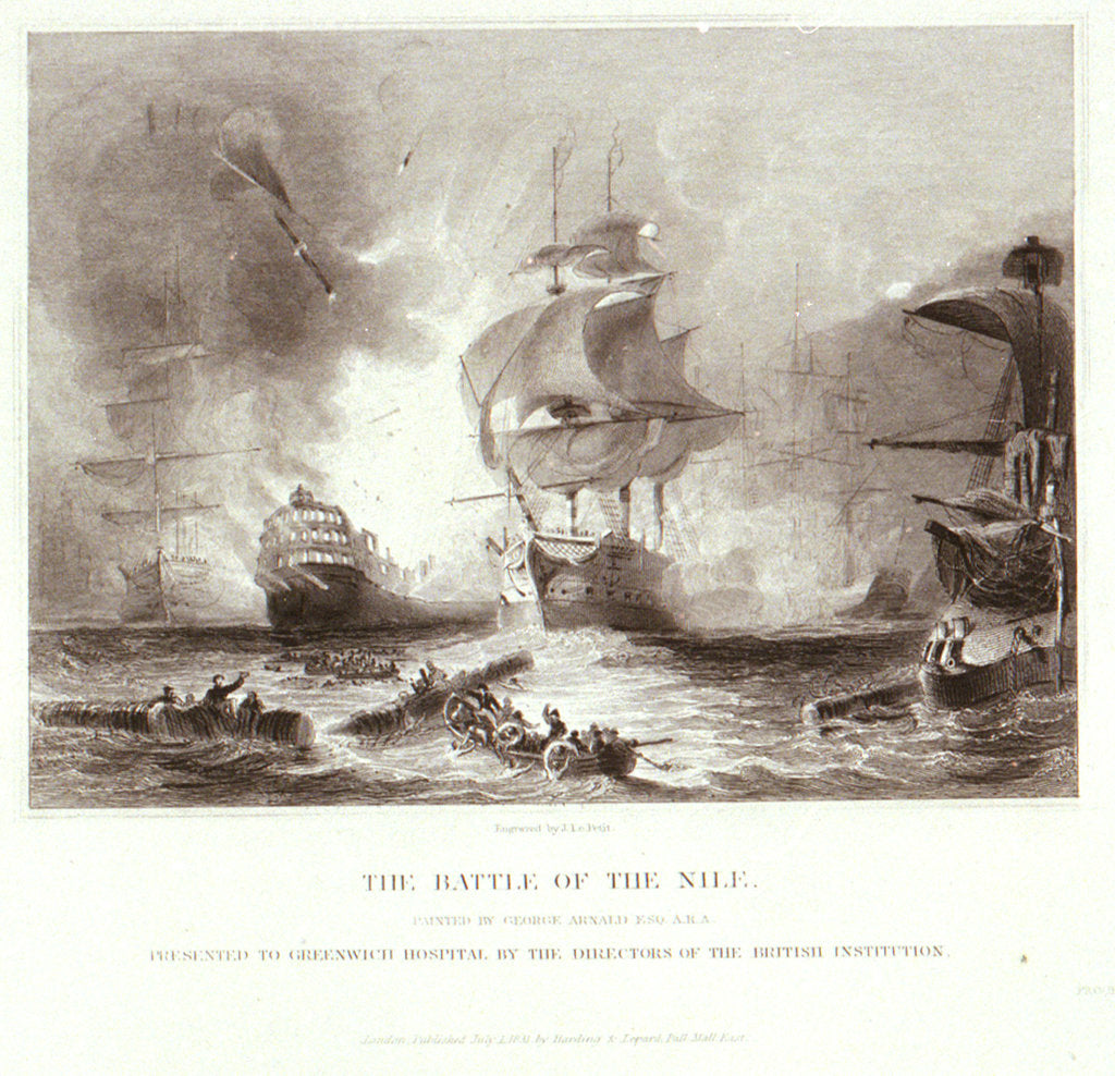 Detail of The Battle of the Nile. Presented to Greenwich Hospital by the Directors of the British Institution by George Arnald
