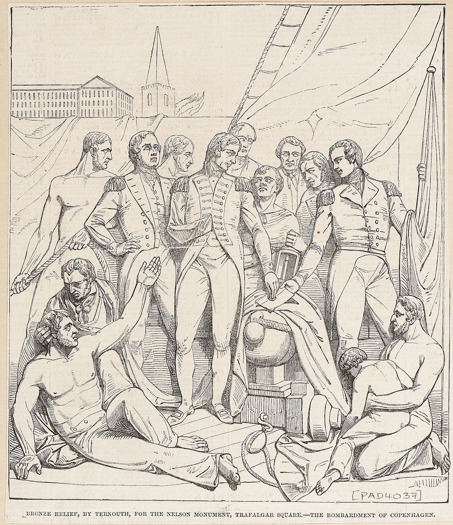 Detail of Bronze Relief, by Ternouth, for The Nelson Monument, Trafalgar Square - The Bombardment of Copenhagen by John Ternouth