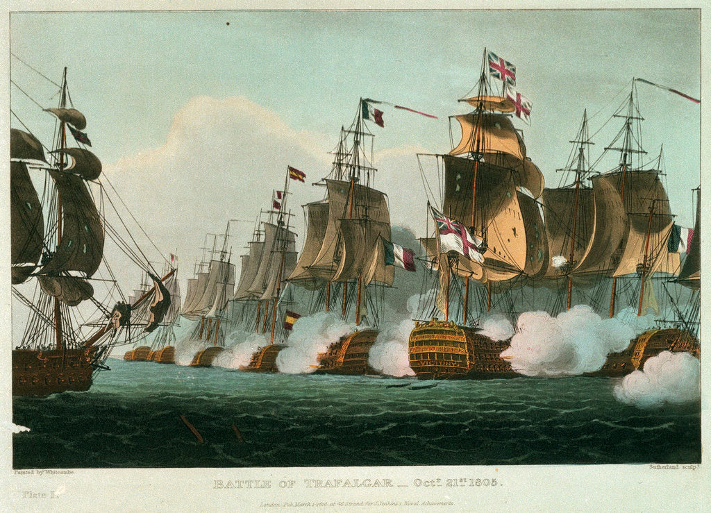 Detail of Battle of Trafalgar, 21 October 1805 by Thomas Whitcombe