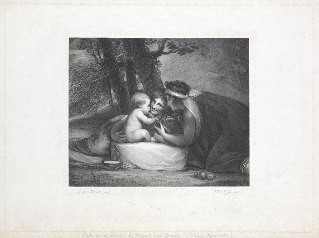 Detail of Shakespeare nursed by Tragedy and Comedy by George Romney