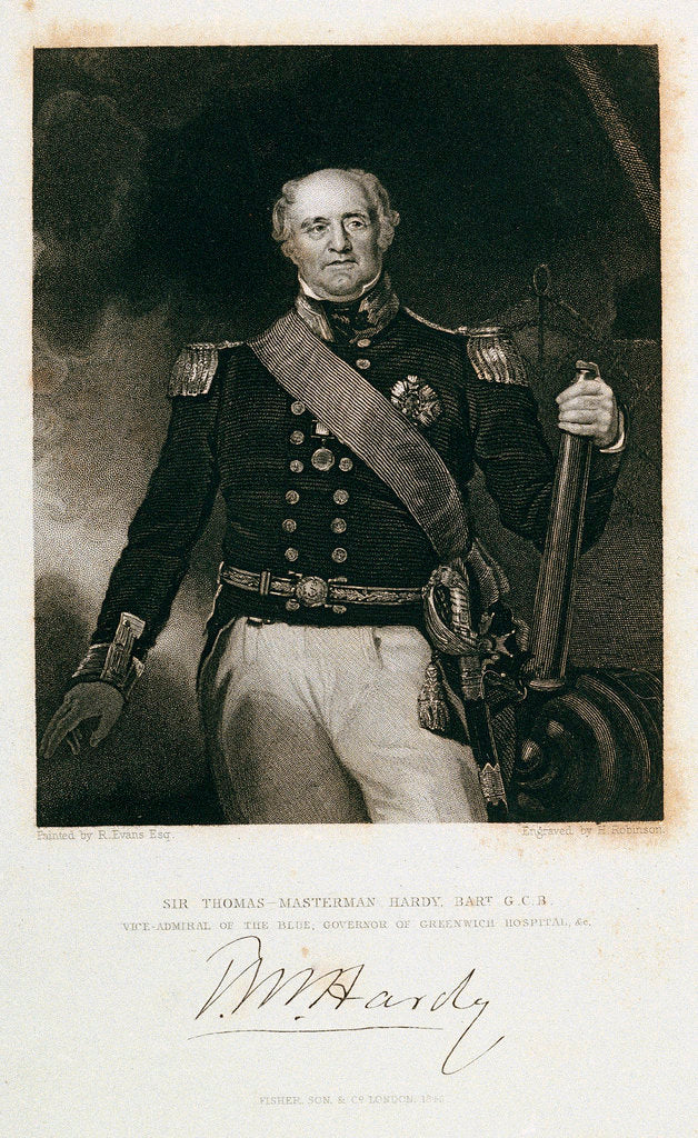 Detail of Sir Thomas-Masterman Hardy, Bart G C B Vice-Admiral of the Blue;  Governor of Greenwich Hospital, &c T M Hardy by R. Evans