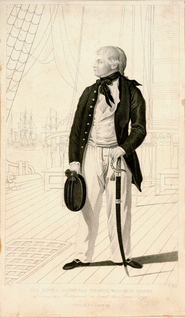 Detail of His Royal Highness Prince William Henry. Serving as a Midshipman on board the Prince George by Benjamin West