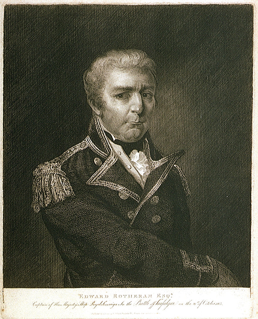 Detail of Edward Rotheram Esqr. Captain of HMS 'Royal Sovereign' in the Battle of Trafalgar on 21 October 1805 by Robert Pollard