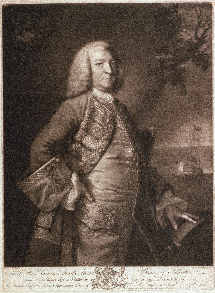 Detail of George Anson (1697-1762) by Joshua Reynolds