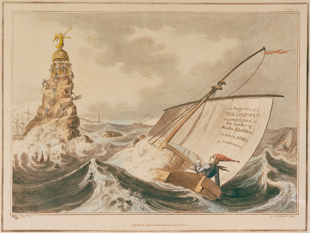 Detail of Midshipman Blockhead. The Progress of a Midshipman exemplified in the career of Master Blockhead by George Cruikshank