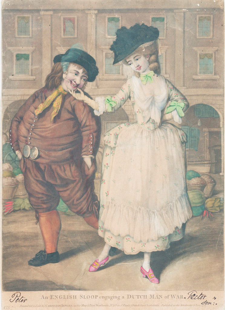 Detail of An English sloop engaging a Dutch Man of war by unknown