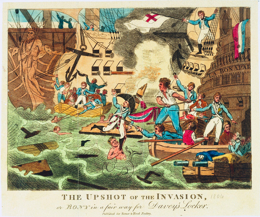 Detail of The Upshot of the Invasion, or Bony in a fair way for Davey's Locker by British School