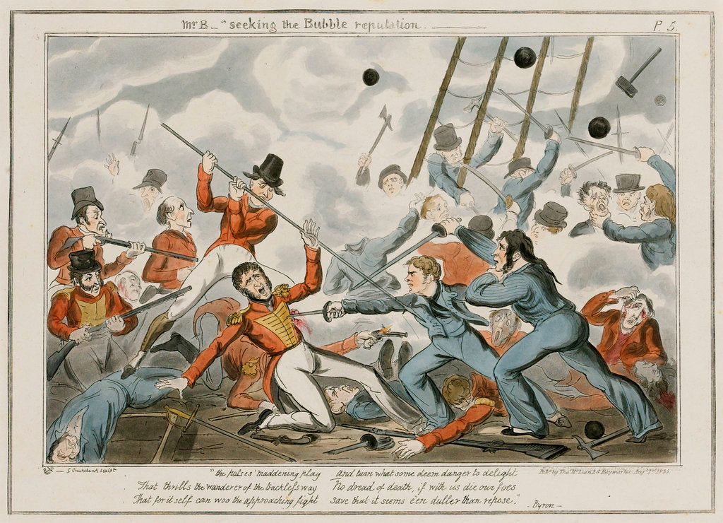 Detail of Mr B- seeking the Bubble reputation by George Cruikshank