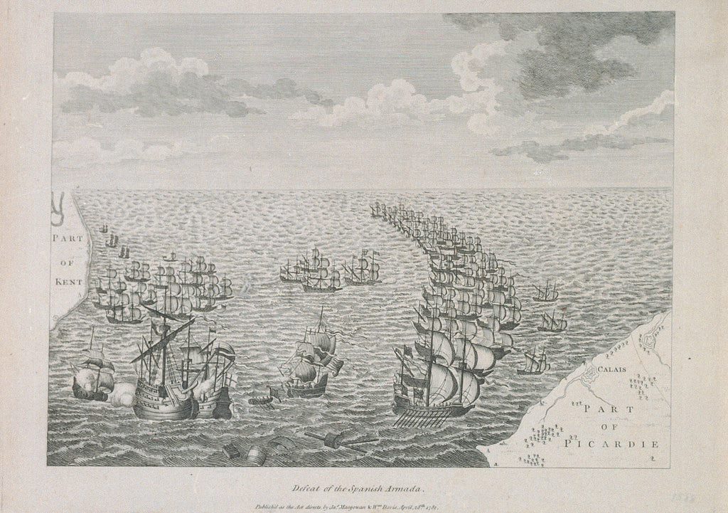 Detail of Defeat of the Spanish Armada by James MacGowan