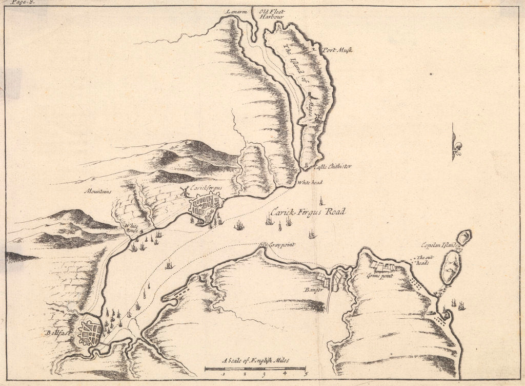Detail of Map of Carrickfergus, 28 August 1689 by unknown