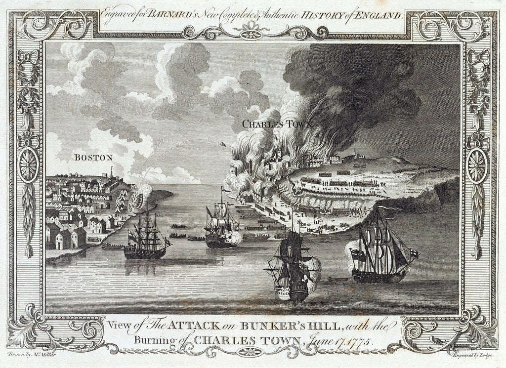 Detail of View of the attack on Bunker's Hill, 17 June 1775 by Millar