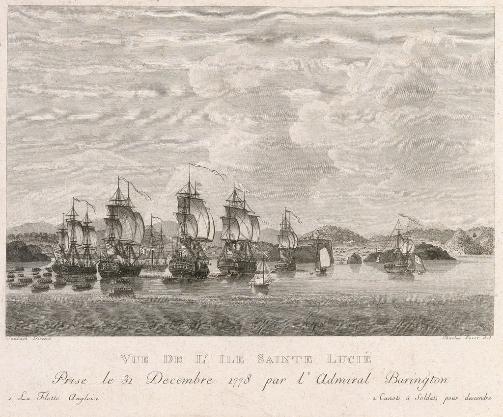 Detail of Plan of St Lucia in the West Indies, December 1778 by Antoine Suntache