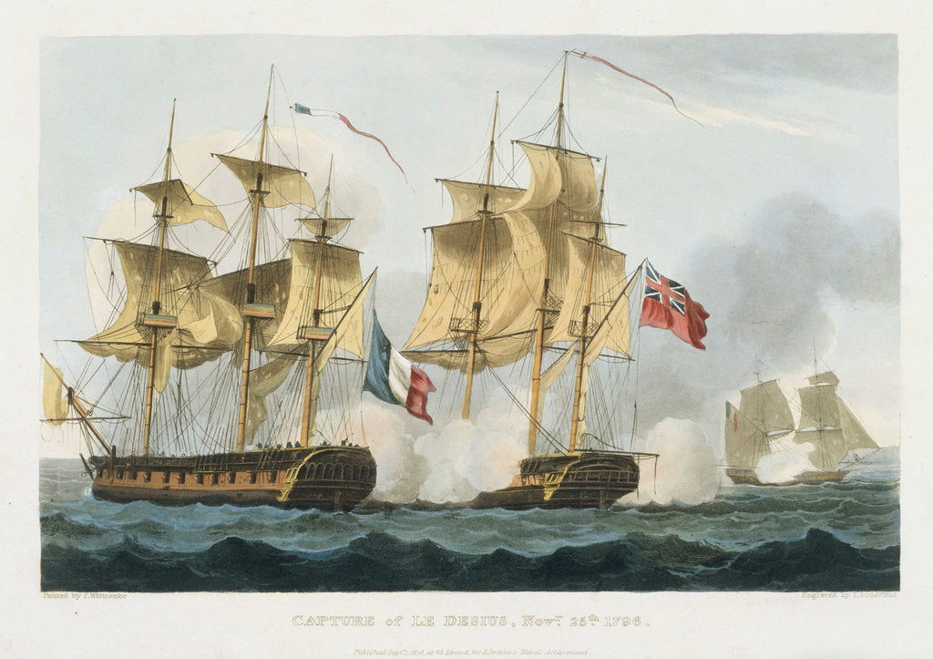 Detail of Capture of Le Desius November 25 1796 by Thomas Whitcombe