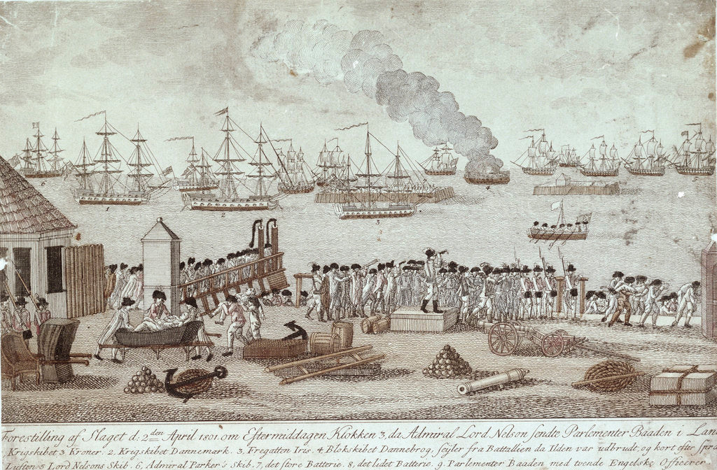 Detail of The Battle of Copenhagen, 2 April 1801 by unknown