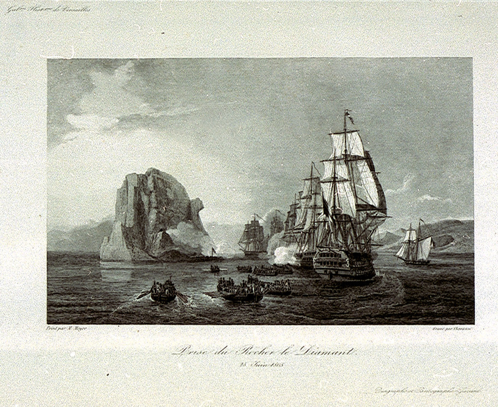 Detail of The taking of Rocher le Diamant (Diamond Rock), 25 June 1805 by M. Mayer