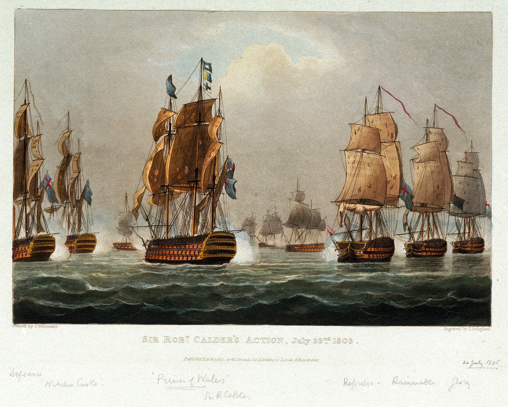 Detail of Sir Robert Calder's Action, 22 July 1805 by Thomas Whitcombe
