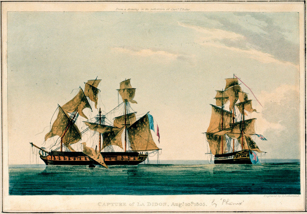 Detail of Capture of 'La Didon', 10 August 1805 by Thomas Whitcombe