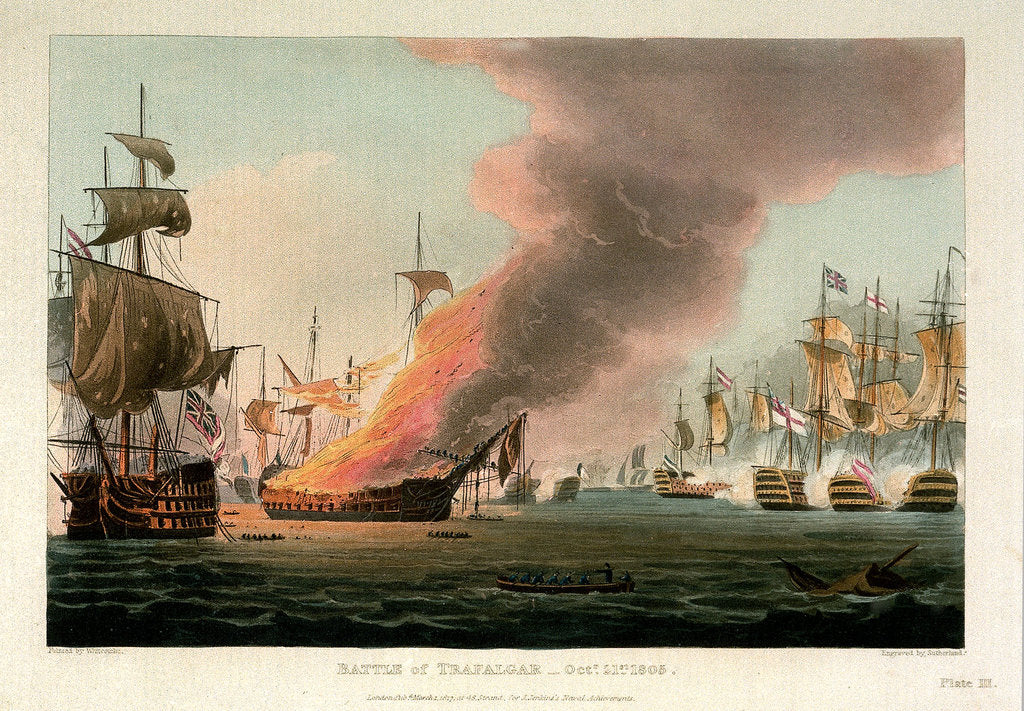 Detail of The Battle of Trafalgar, 21 October 1805 by Thomas Whitcombe