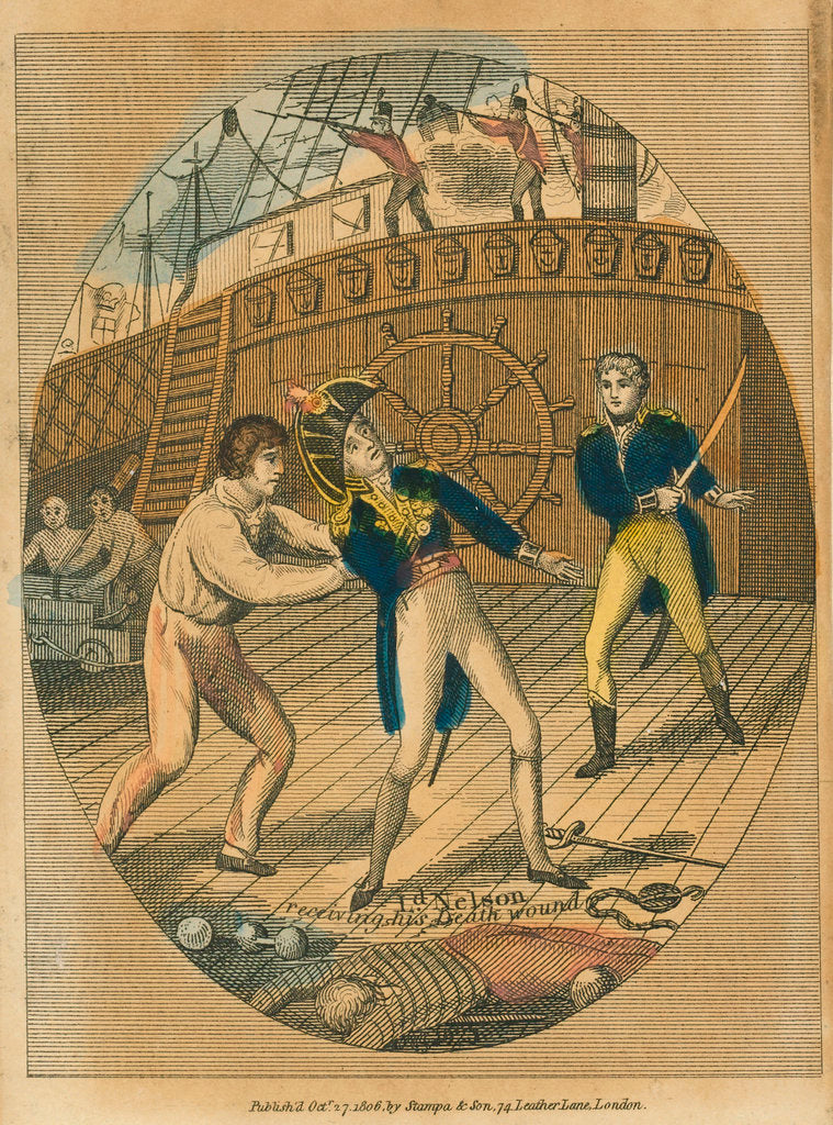 Detail of Ld. Nelson receiving his Death Wound by Stampa & Son