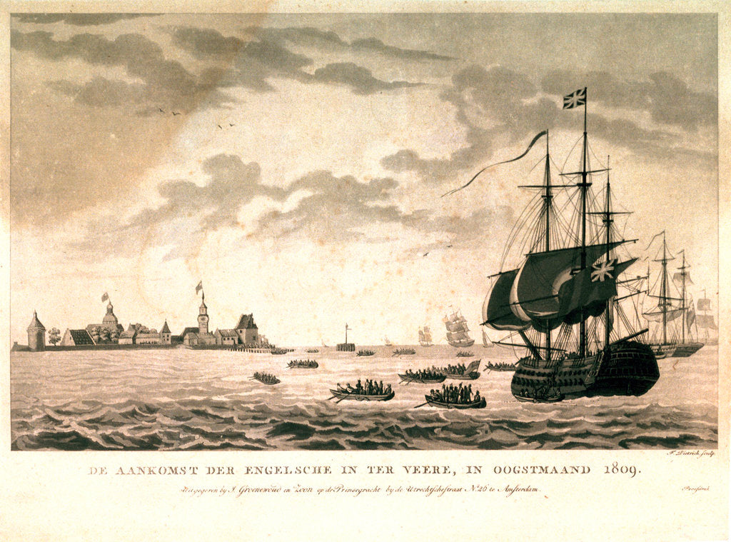 Detail of The arrival of the English in Oogstmaand, 1809 by J. Dietrich