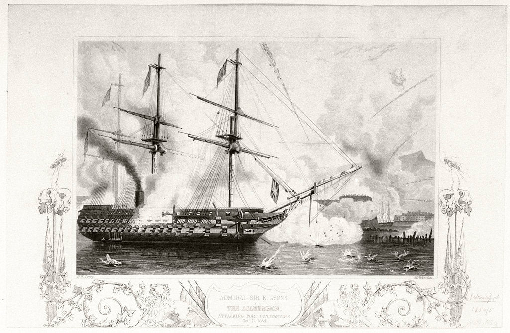 Detail of Admiral Sir E. Lyons in the 'Agamemnon' attacking Fort Constantine, 17 October 1854 by G.W. Terry