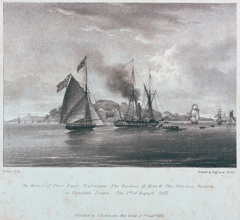Detail of Four views of the visits of the Duchess of Kent &  Princess Victoria to the south west coast of England in August 1835 by P. Gauci