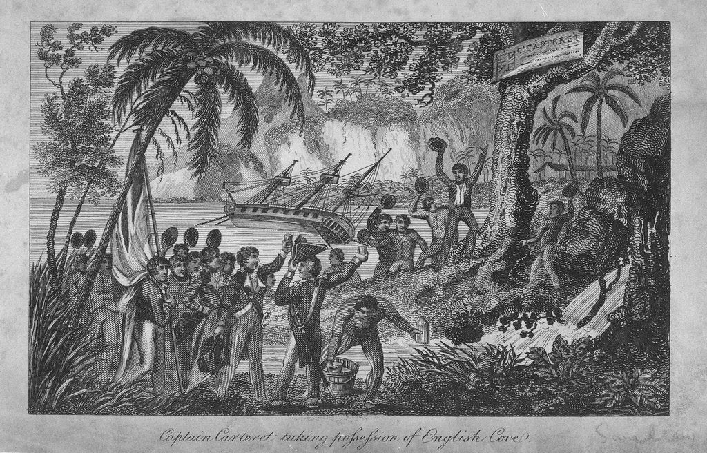 Detail of Captain Carteret taking possession of English Cove by unknown
