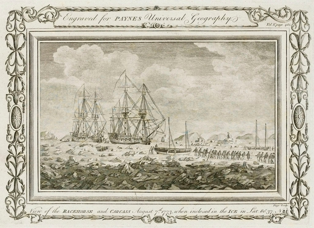 Detail of View of the Racehorse and Carcass, 7 August 1773 by Page