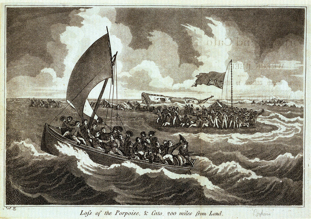 Detail of Loss of the 'Porpoise' & 'Cato' 200 miles from land by W. E.
