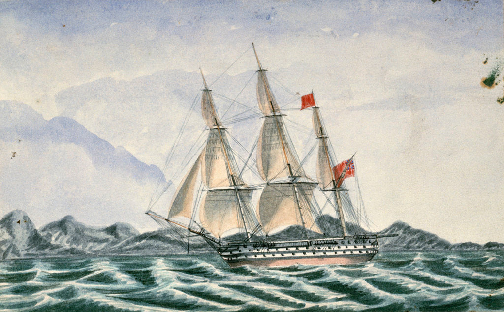 Detail of HMS 'Wellesly' by unknown