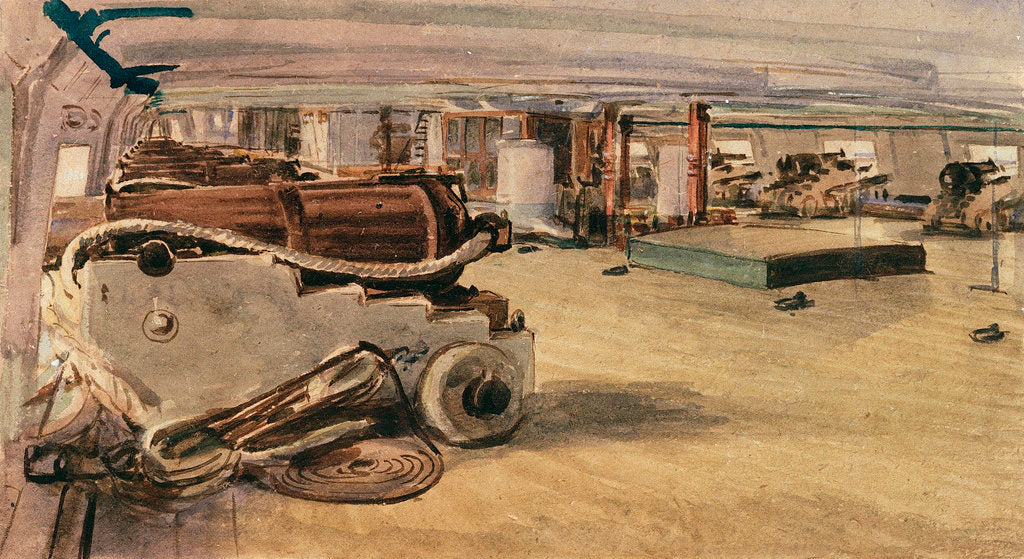 Detail of Gundeck of HMS 'Bellerophon' by H. Hodgson