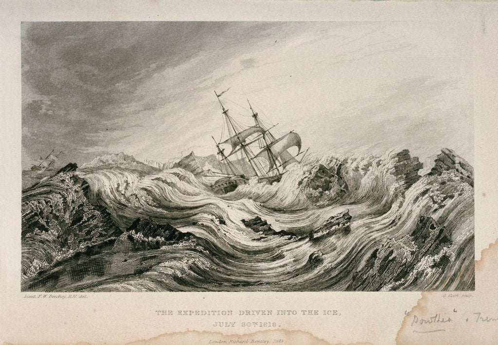 Detail of The expedition driven into the Ice, 30 July 1818 by Frederick William Beechey