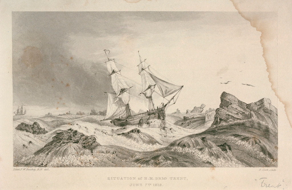 Detail of Situation of HMB 'Trent', 7 June 1818 by Frederick William Beechey