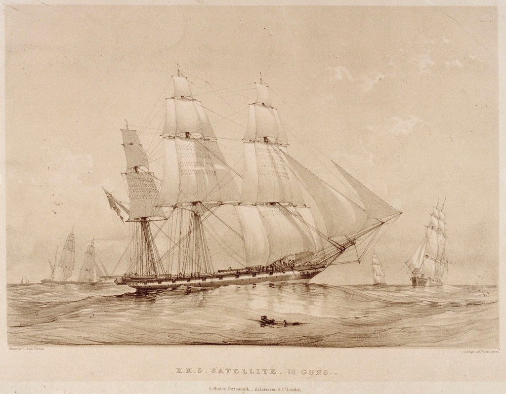 Detail of HMS 'Satellite' by Henry John Vernon