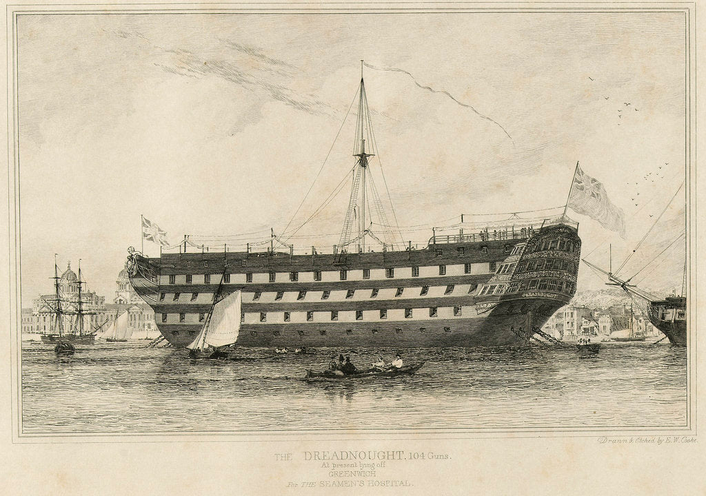 Detail of The 'Dreadnought' by Edward William Cooke