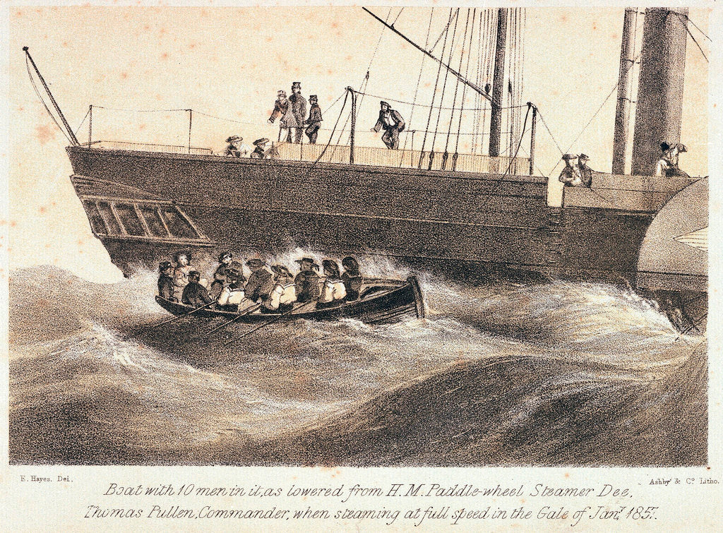 Detail of Boat lowered from HM Paddle-Wheel Steamer 'Dee' by Edwin Hayes