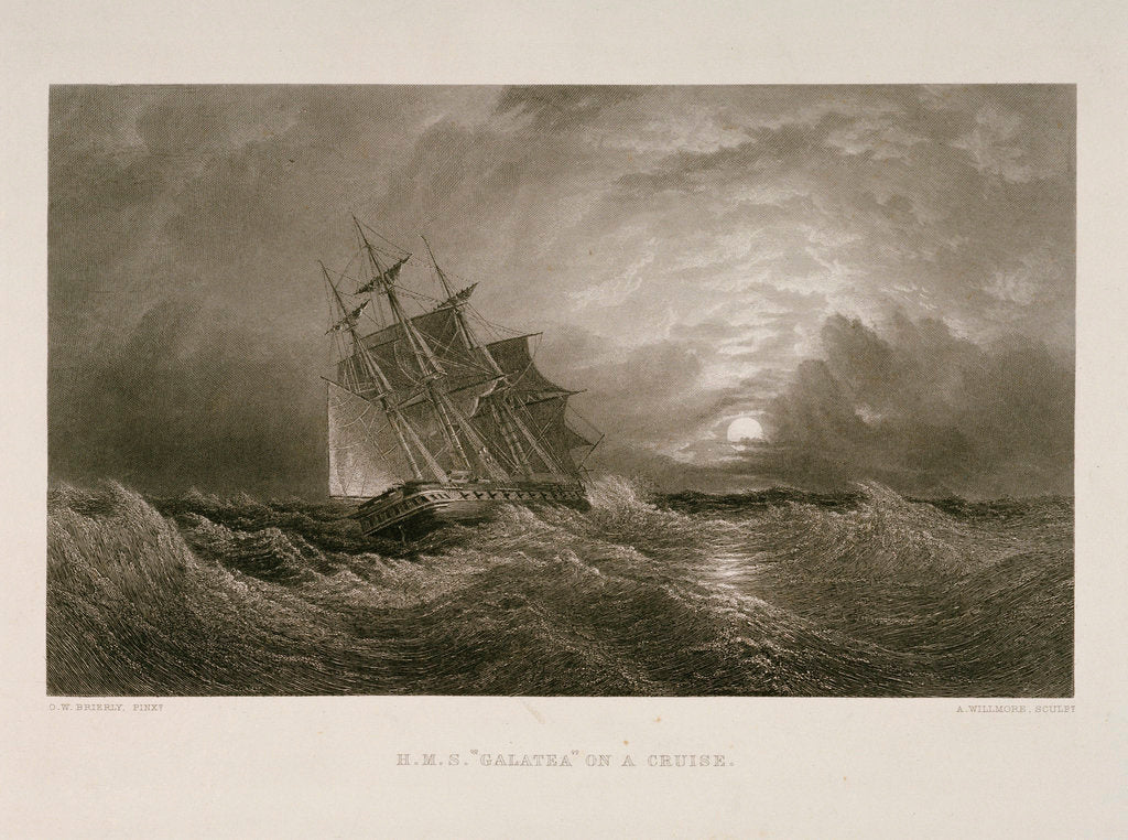 Detail of HMS 'Galatea' on a cruise by Oswald Walter Brierly
