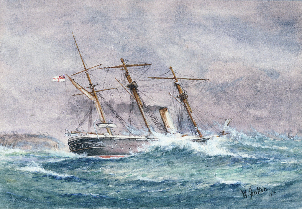 Detail of Escape of HMS 'Calliope', Samoa by W. Sutton