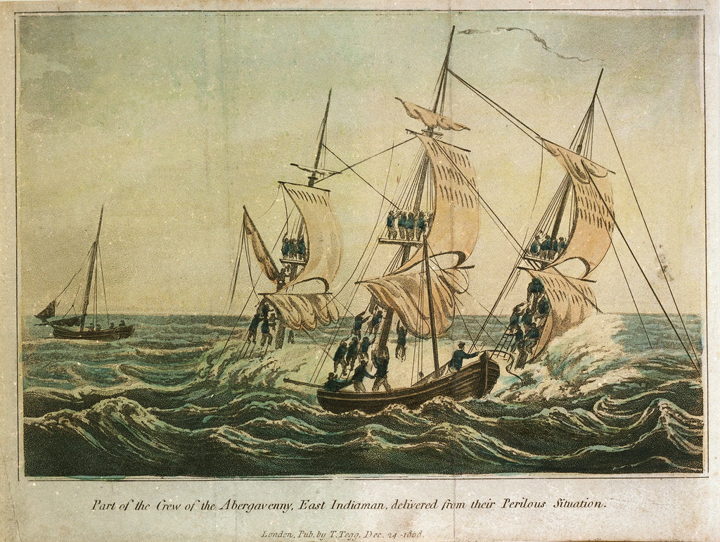 Detail of Part of the crew of the East Indiaman 'Abergaveny', delivered from their perilous situation by Thomas Tegg